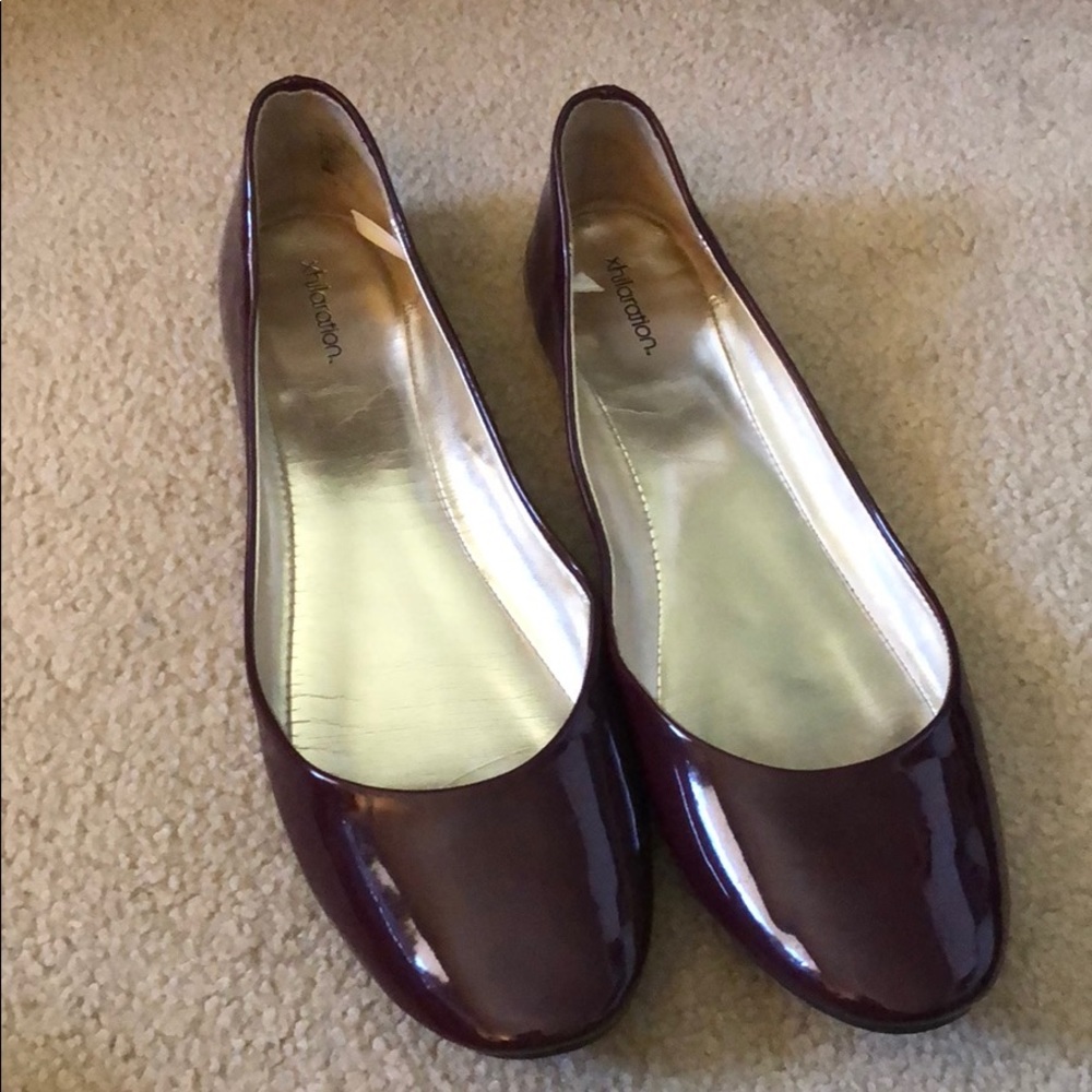 Burgundy flats